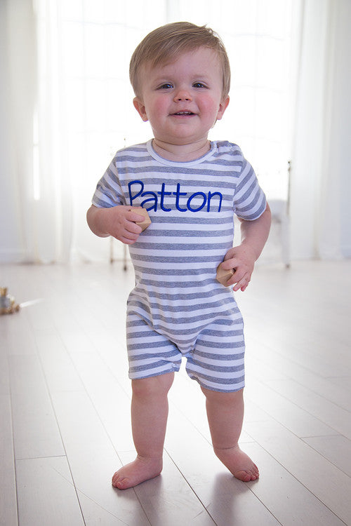 Boys Short Sleeve Knit Rompers (Old Size Chart)
