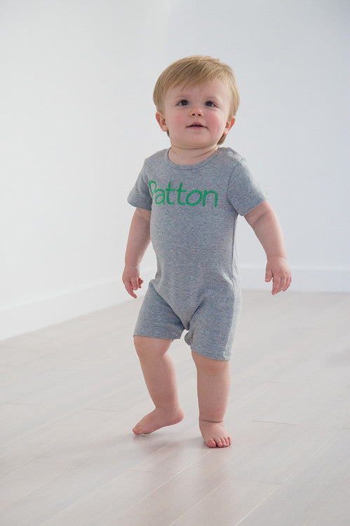 Boys Short Sleeve Knit Rompers (Old Size Chart)
