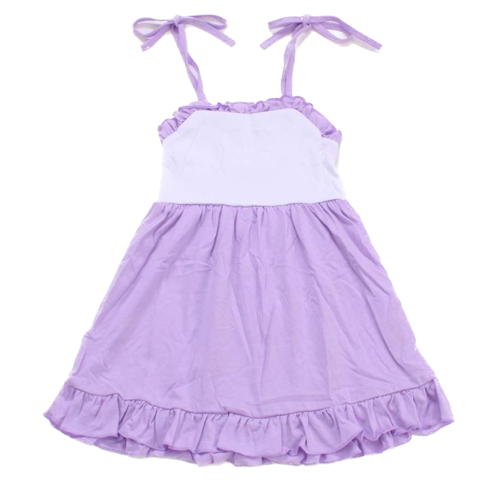 Threaded Cotton Ruffle Tie Sun Dress 100% Cotton