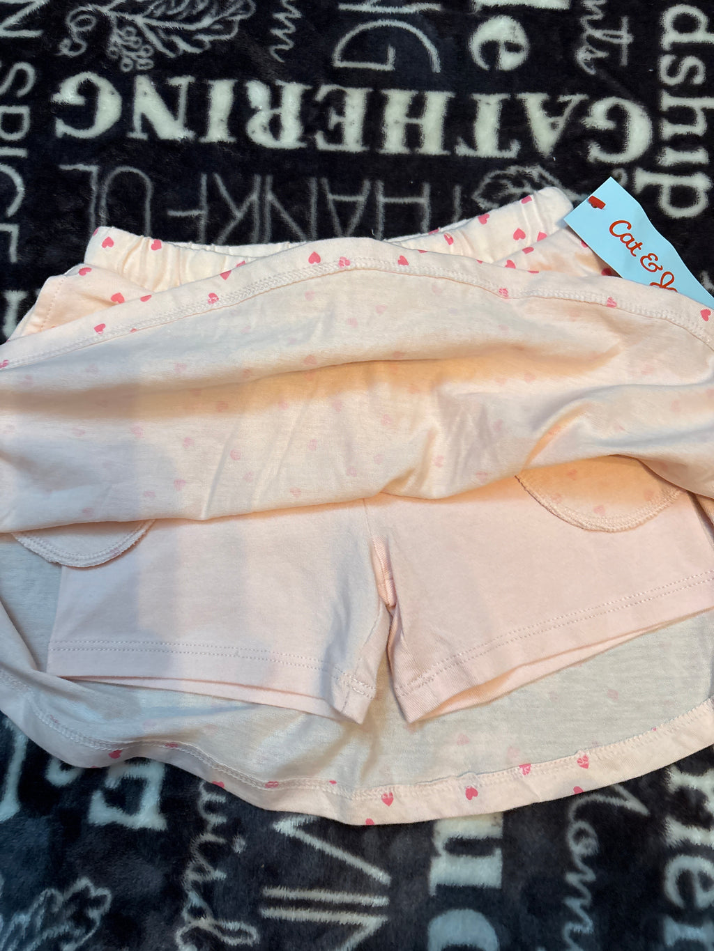 Cat & Jack Girls Pink Heart Print Skort, Size 5T