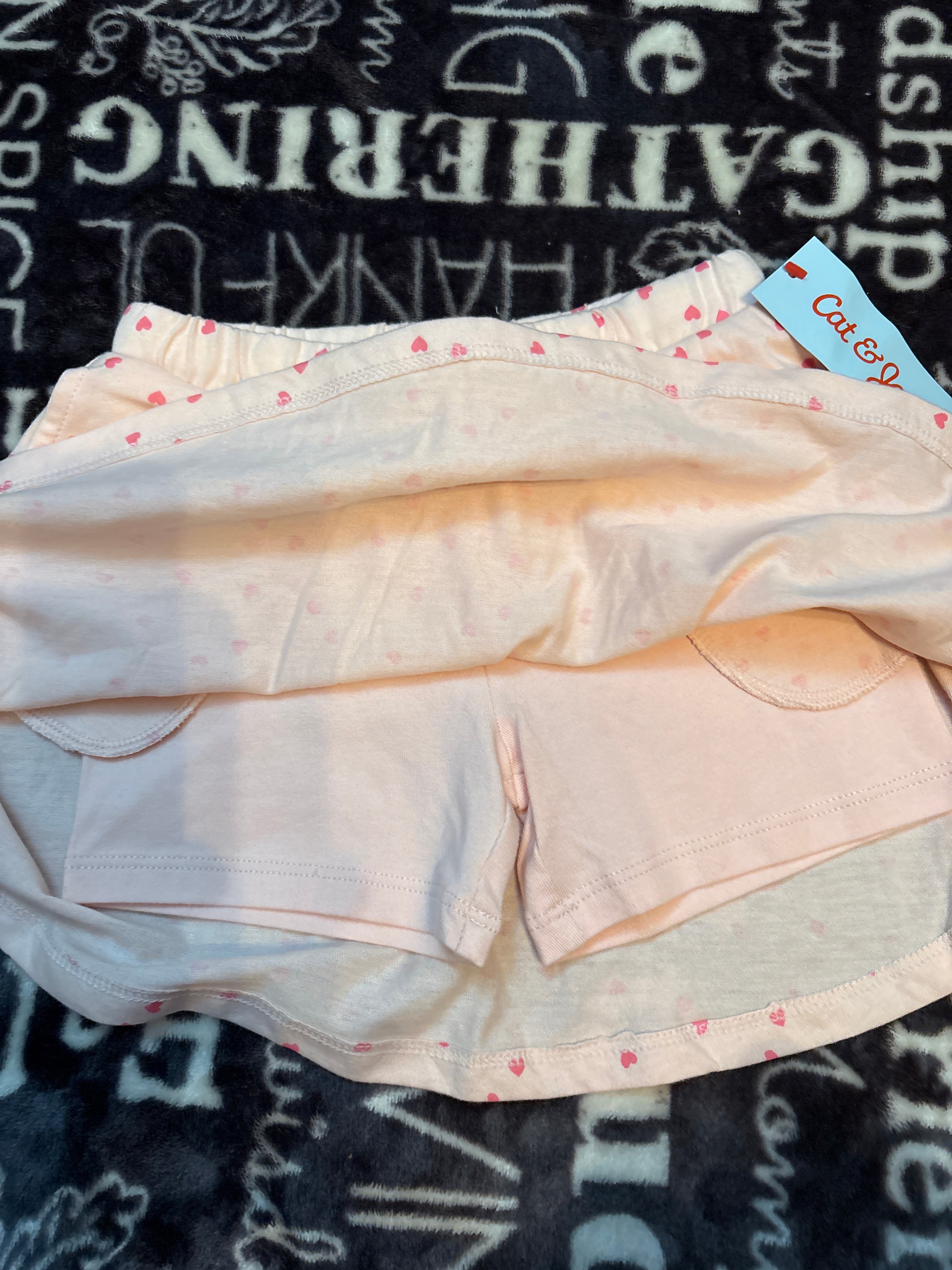 Cat & Jack Girls Pink Heart Print Skort, Size 5T