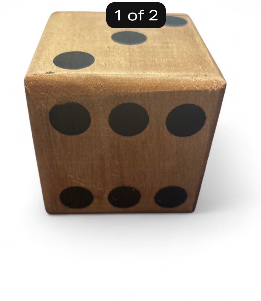 Rustic Large Decorative Wooden Dice Cube