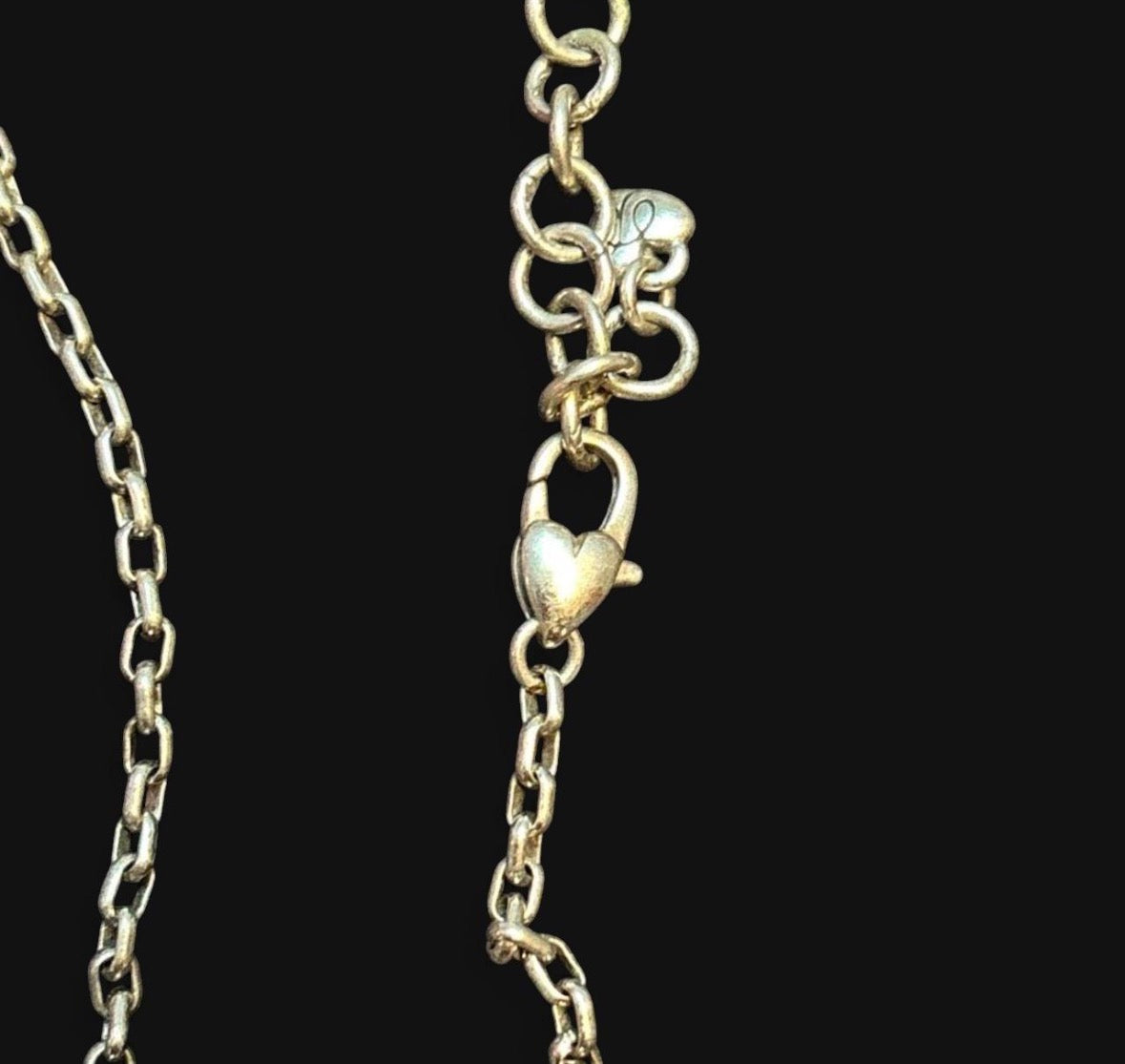 Brighton Silver Tone Heart Clasp Cable Chain Necklace