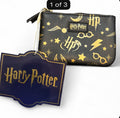 Harry Potter Magical Icons Gold Pattern Zip Pouch Wallet