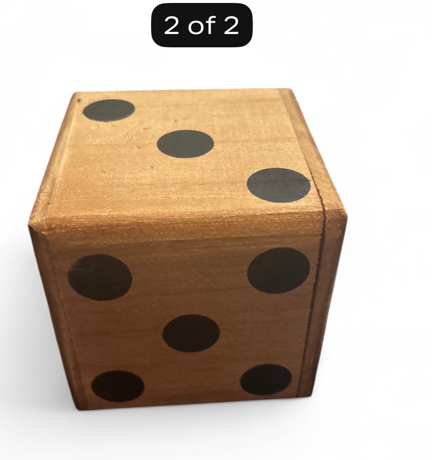 Rustic Large Decorative Wooden Dice Cube