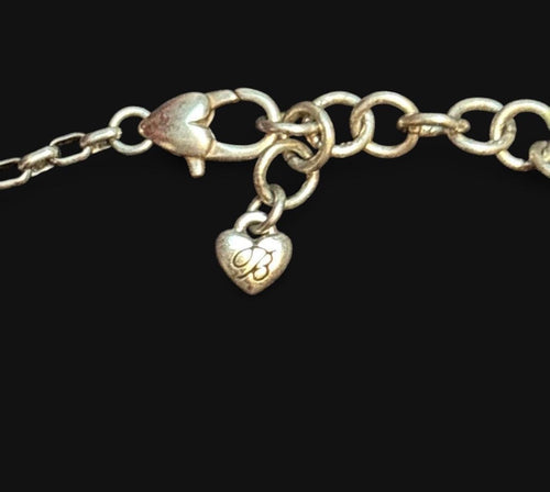 Brighton Silver Tone Heart Clasp Cable Chain Necklace