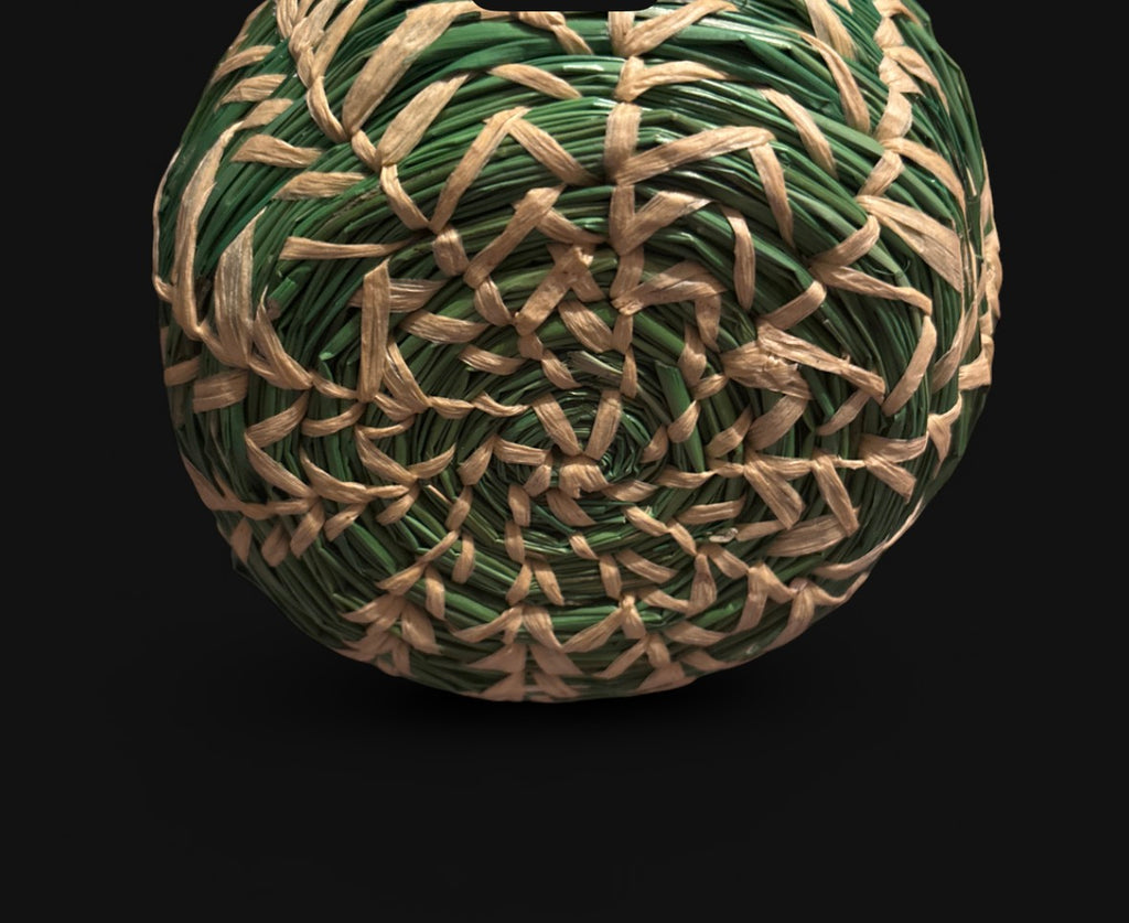 Threshold Handcrafted Green Woven Pumpkin Decorative Decor