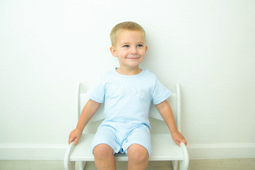 Boys Short Sleeve Knit Rompers (Old Size Chart)