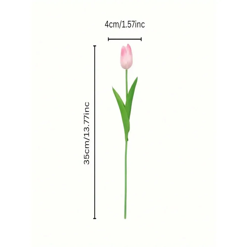 A Set of 6 Artificial Tulips, Suitable for Home Decoration, Anniversary Desktop Flower Decoration, Realistic Fake Tulip Flowers