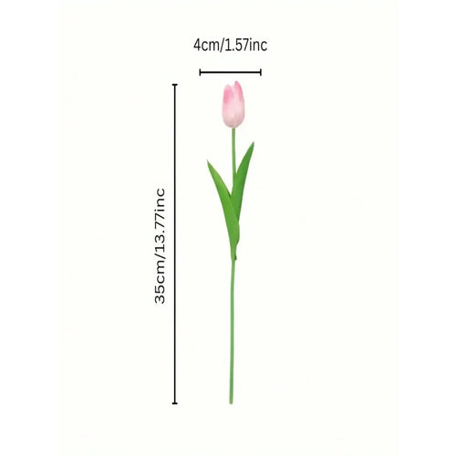 A Set of 6 Artificial Tulips, Suitable for Home Decoration, Anniversary Desktop Flower Decoration, Realistic Fake Tulip Flowers