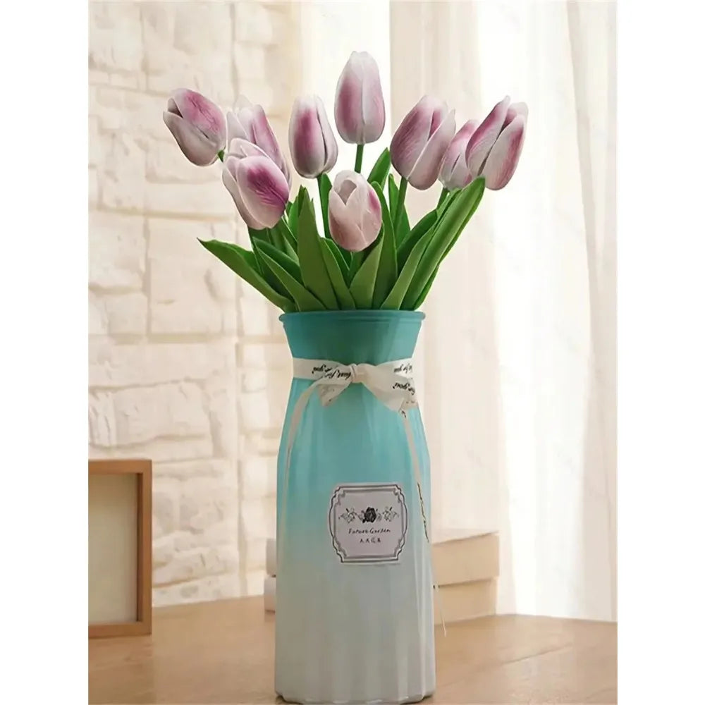 A Set of 6 Artificial Tulips, Suitable for Home Decoration, Anniversary Desktop Flower Decoration, Realistic Fake Tulip Flowers