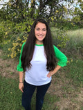 ADULT Ruffle Raglan Shirt