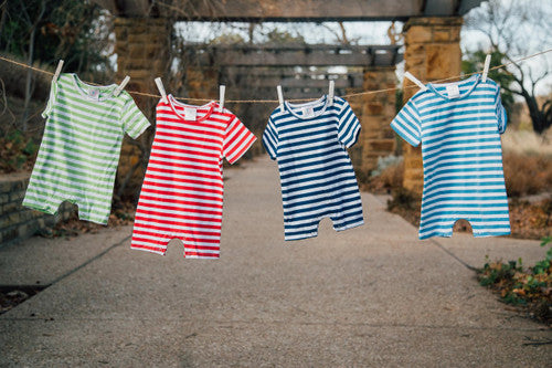 Boys Short Sleeve Knit Rompers (Old Size Chart)