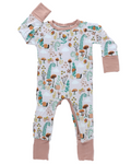 Bamboo Crescent Zipp Jammies - Fern