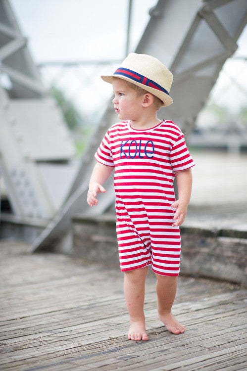 Boys Short Sleeve Knit Rompers (Old Size Chart)